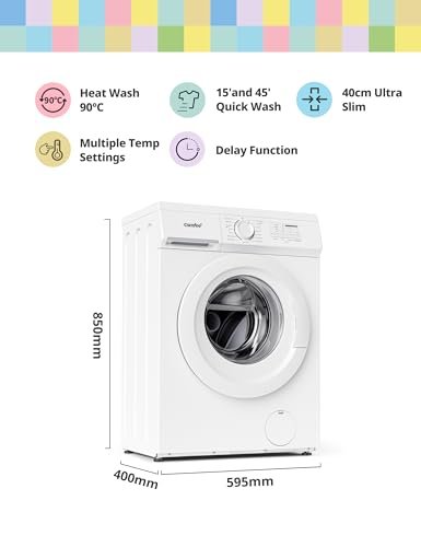 COMFEE' Freestanding Washing Machine,6KG Load,Heat Wash 90℃,Quick Wash,15 Washing Programs,White-CFE10EW60/W - Image 11