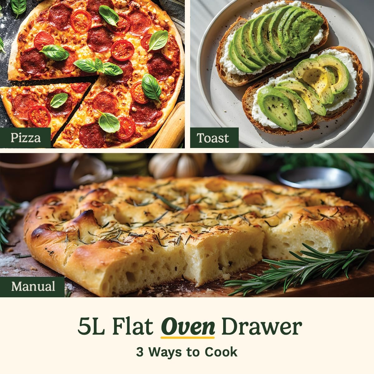 Cuisinart Tri Zone 13.6L Air Fryer & Oven | PFAS-Free | XXXL capacity | 3 Independent Cooking Zones - Image 6