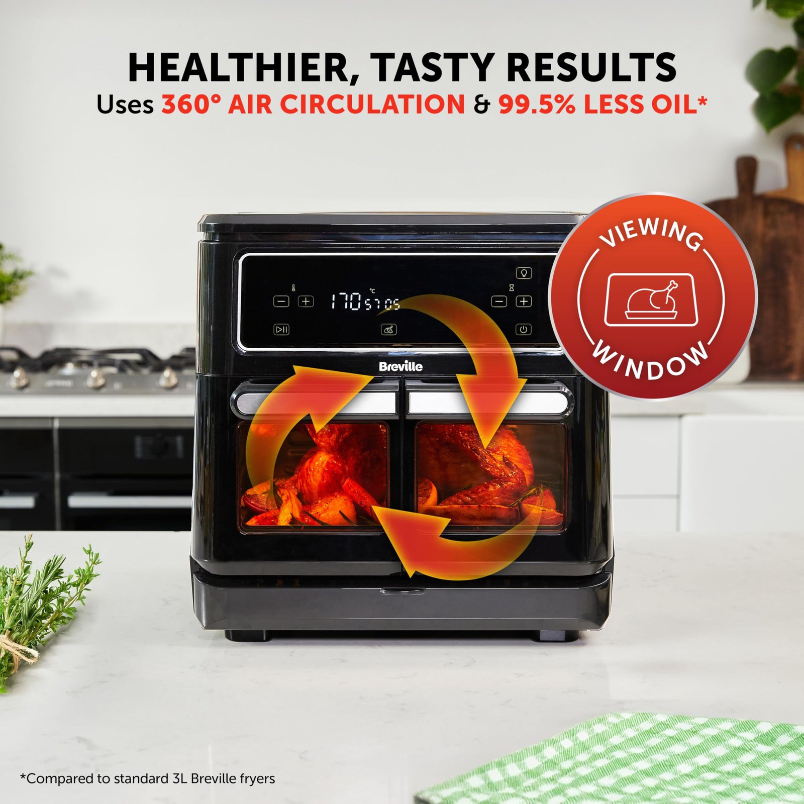 Breville Halo Flexi Air Fryer Digital Dual Air Fryer Oven 11L: Serves 10+ People FryBakeGrillRoast & Reheat 2400 W - Image 6