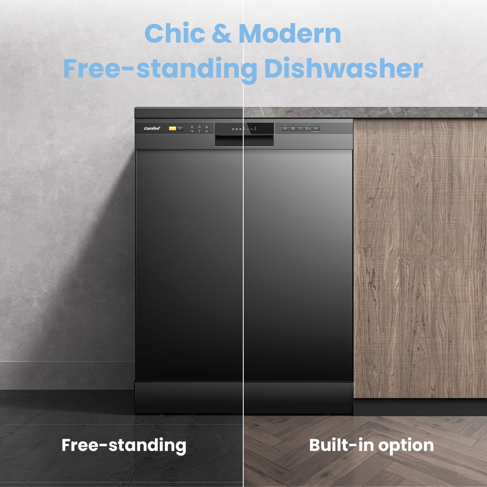 COMFEE' Freestanding Dishwasher CDWPF1201PB-UK 60cm Width, Full Size Dishwasher with 12 place settings - Image 5